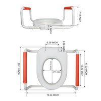Load image into Gallery viewer, R&amp;T Toilet Seat Riser 2&#39;&#39; Raised Seat with Removable Padded Handles Fit For Elongated Toilets
