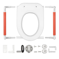 Load image into Gallery viewer, R&amp;T Toilet Seat Riser 2&#39;&#39; Raised Seat with Removable Padded Handles Fit For Elongated Toilets
