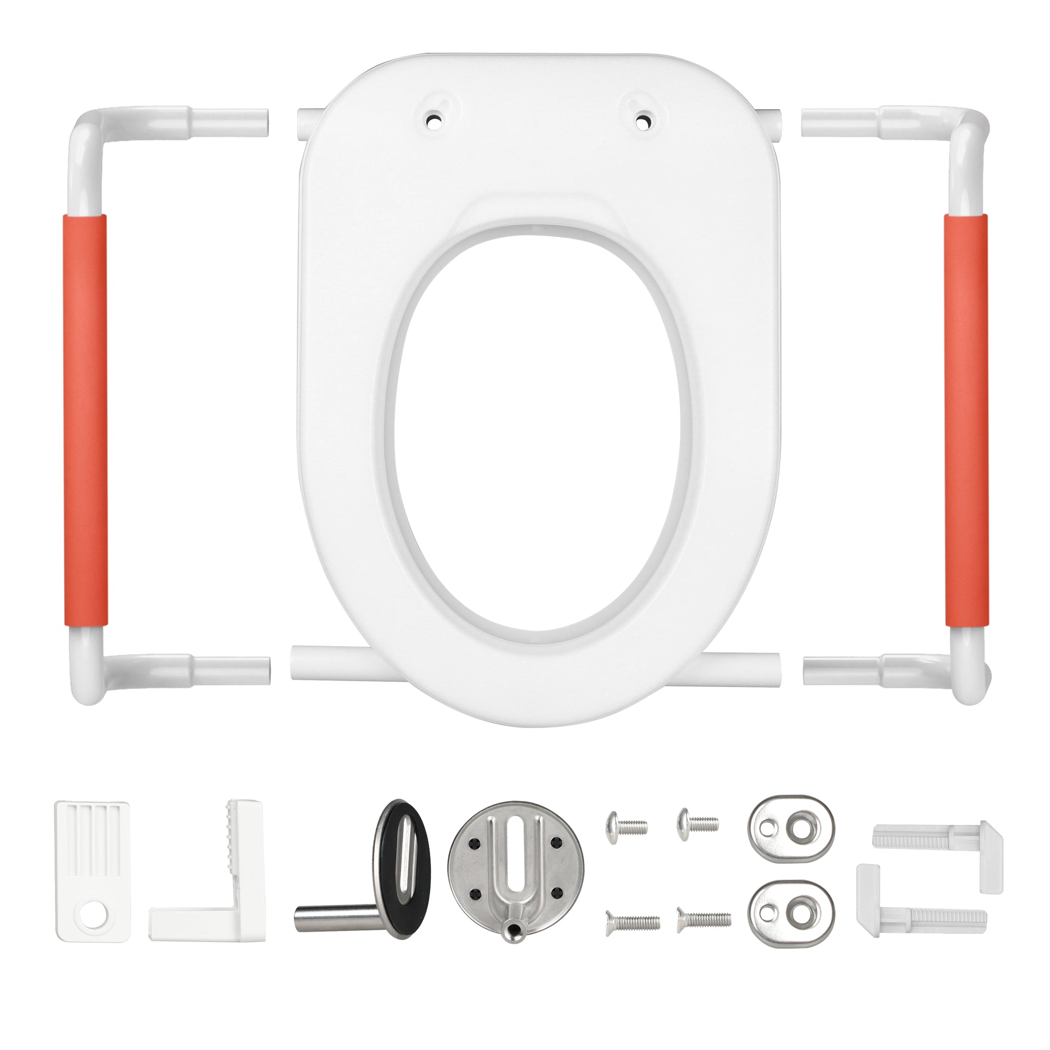R&T 2-Inch Toilet Seat Riser With Removable Handles - For Elongated Toilets