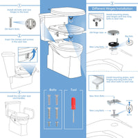Load image into Gallery viewer, R&amp;T Toilet Seat Riser 2&#39;&#39; Raised Seat with Removable Padded Handles Fit For Elongated Toilets

