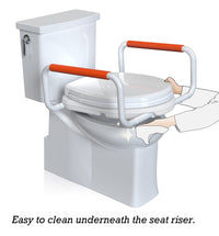 Load image into Gallery viewer, R&amp;T Toilet Seat Riser 2&#39;&#39; Raised Seat with Removable Padded Handles Fit For Elongated Toilets

