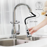 Load image into Gallery viewer, R&amp;T Chrome Kitchen Faucet with PullDown Sprayer
