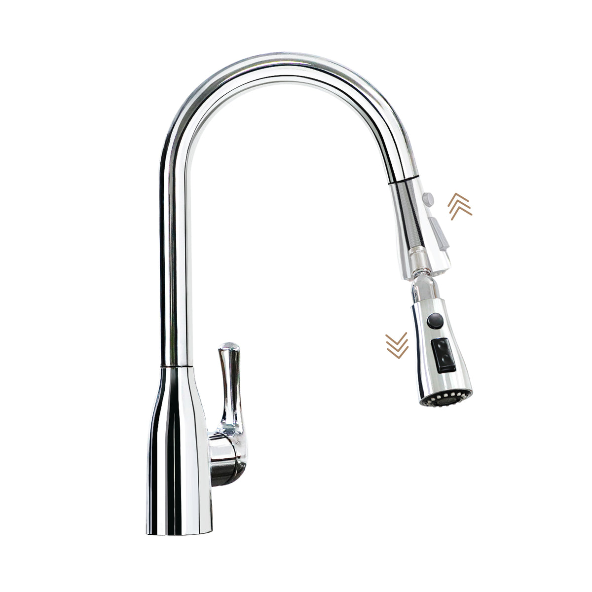 R&T Chrome Kitchen Faucet with PullDown Sprayer