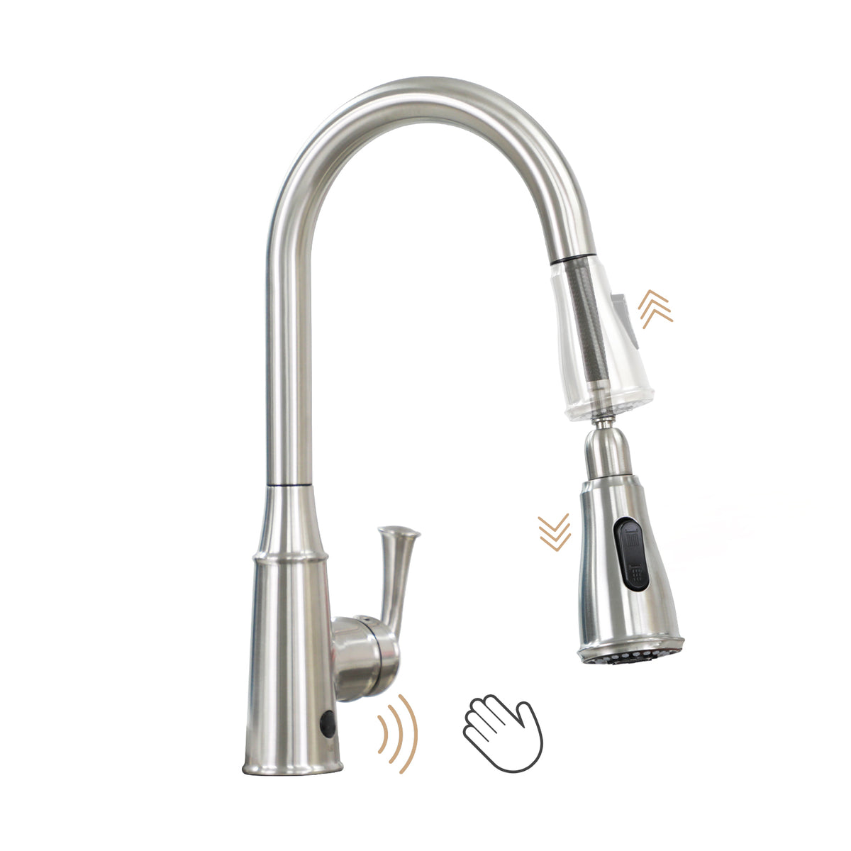 R&T Touchless Kitchen Faucet with Pull Down Sprayer