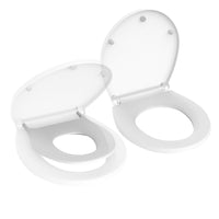 Load image into Gallery viewer, R&amp;T B1079 Round Toilet Seat with Built in Child Seat (Removable Magnetic Kid Seat)
