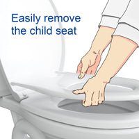 Load image into Gallery viewer, R&amp;T B1079 Round Toilet Seat with Built in Child Seat (Removable Magnetic Kid Seat)
